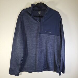 G.H. Bass & Co. Men's Quarter Zip Pullover Long Sleeve Shirt Size L Navy